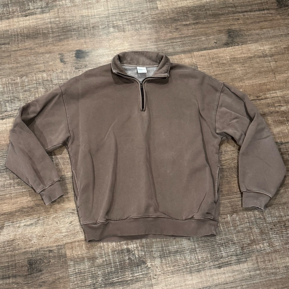 TNA Brown Quarter-Zip Sweatshirt